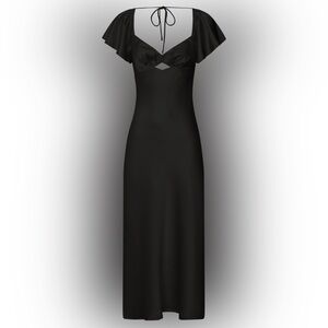Showpo Emberlynn Midi Dress in Black, Size 2 (XS)